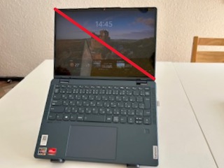 パソコンの13.3インチは対角線の長さだと表したオリジナル写真
